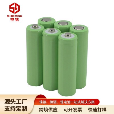 14500 800mAh Ni-MH果绿色外皮可充电电池AA镍氢电池1500mAh 1.2V